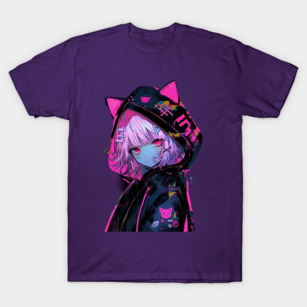 Shinjuku cat girl T-Shirt by MikeyMeta